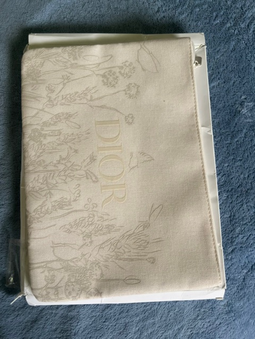 Dior Cream Spring Flower Floral Makeup Clutch Zip Bag Pouch Limited Edition New